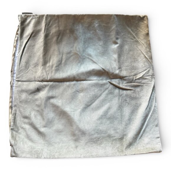 Lili Alessandra Versailles Square Pillow (24x24) Silver Velvet w/ Ivory Velvet - Picture 2 of 6
